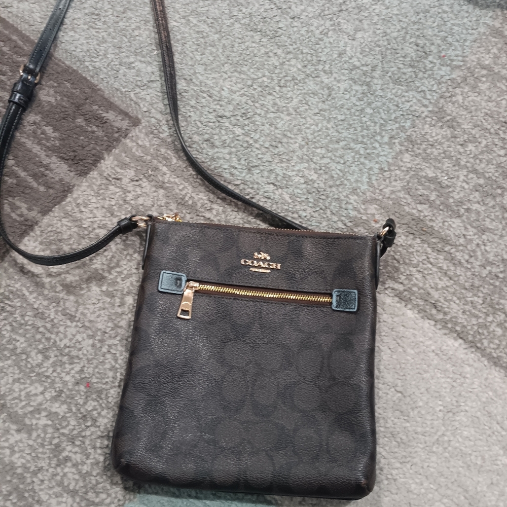 Coach Black , brown and Gold Crossbody Bag